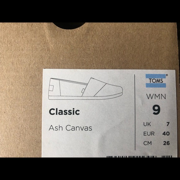 Toms classic canvas slip-on in ash canvas size 9 - Picture 6 of 6